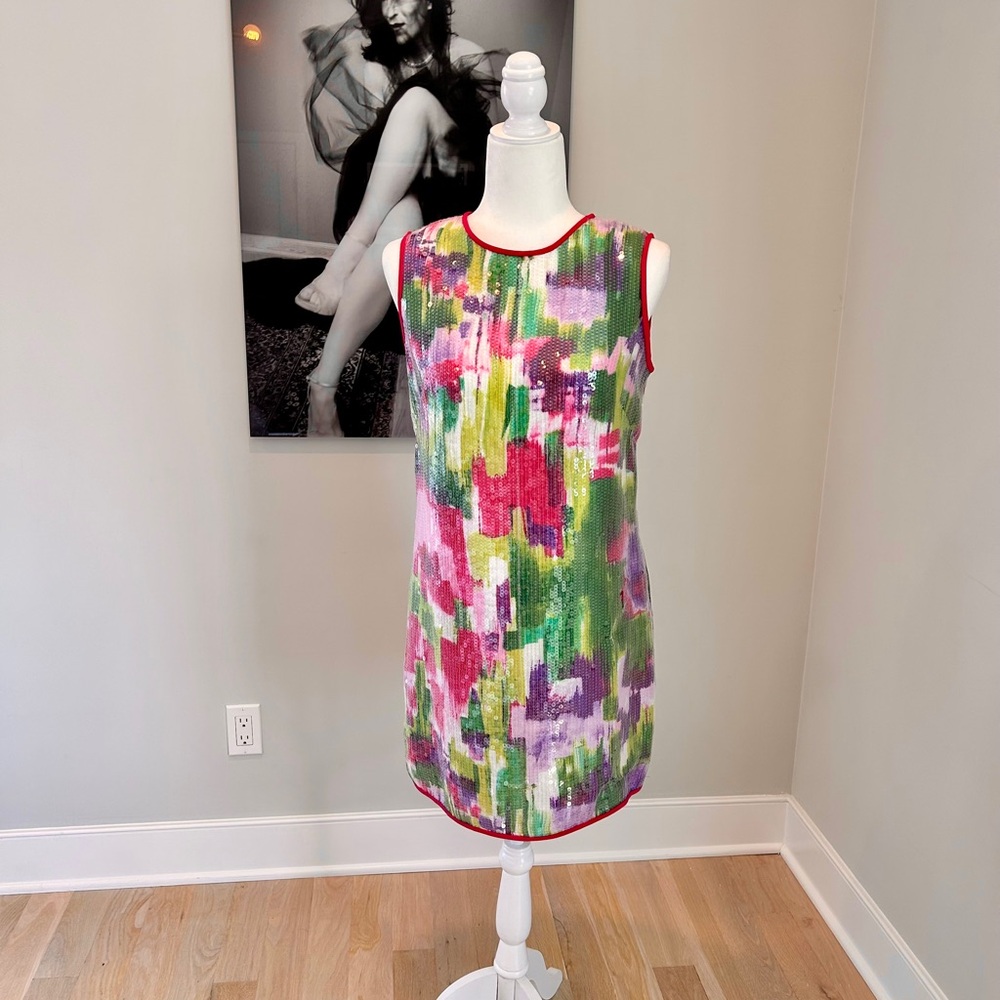 Shoshanna Multicolor Sequin Sleeveless Dress